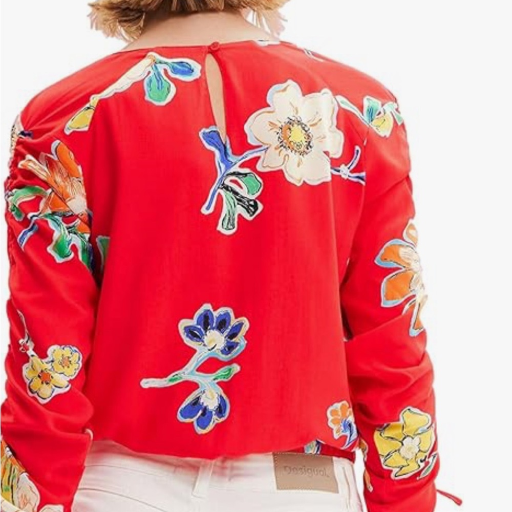 Desigual Red Floral Blouse - Picture 8 of 9